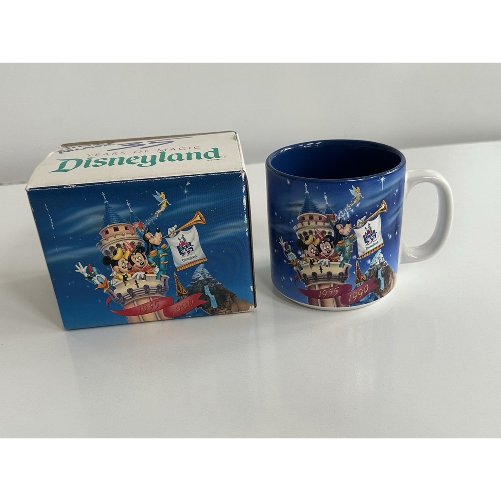 Disneyland‎ 35 Years of Magic Anniversary Coffee Cup Mug 1955-1990 Made in Japan